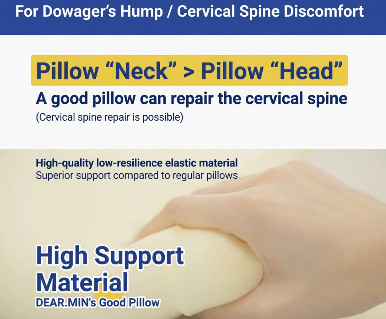 [For Adult] Premium Quick Sleep Anti-Snoring Pillow — Adjustable Support for Sensitive Sleepers