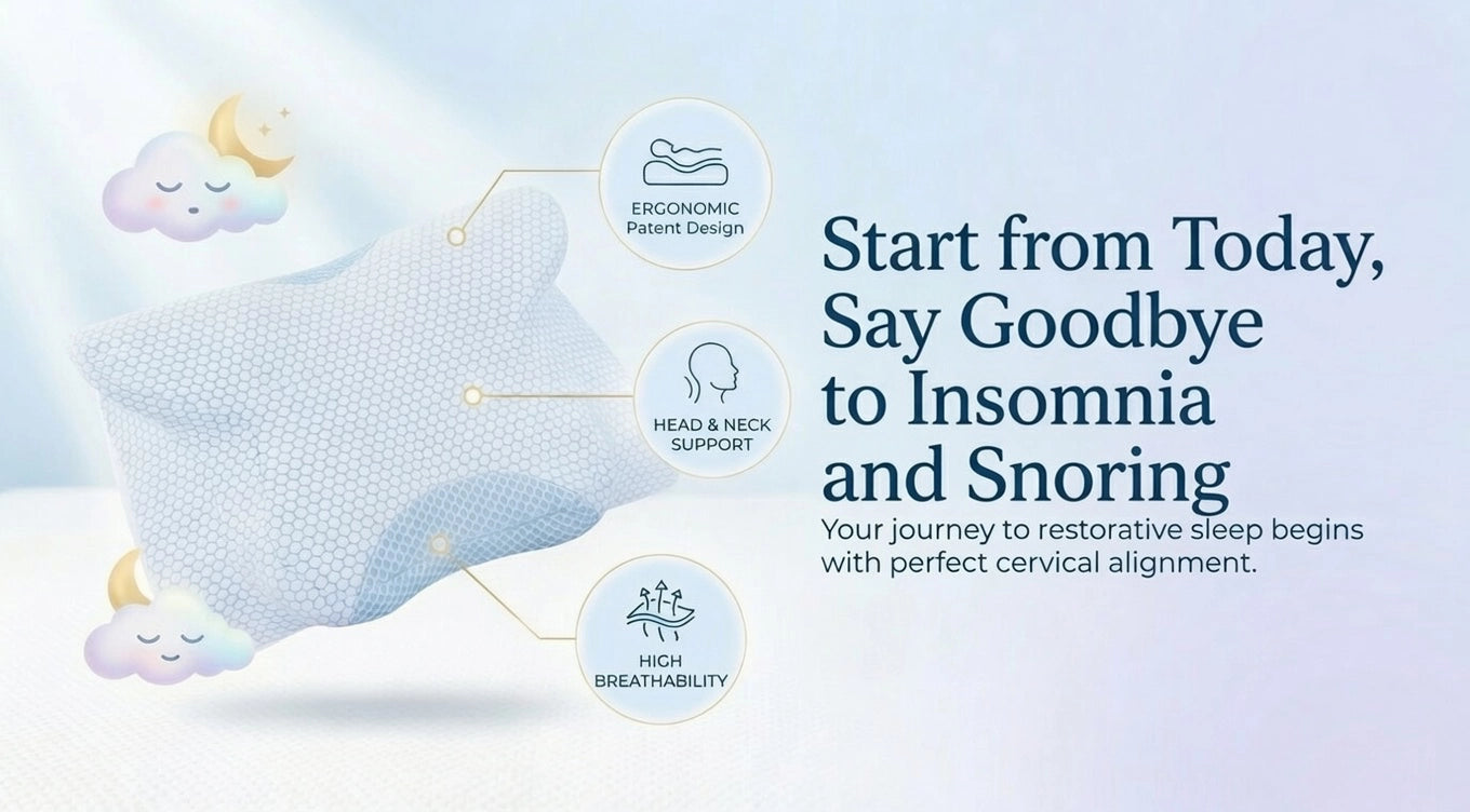 BLISSSEEDS anti-snoring memory foam pillow with ergonomic design say goodbye to insomnia and snoring