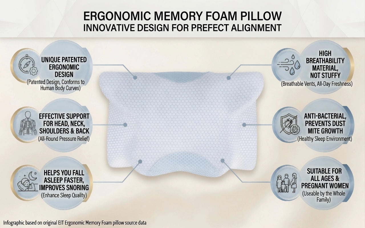 ergonomic memory foam pillow innovative design